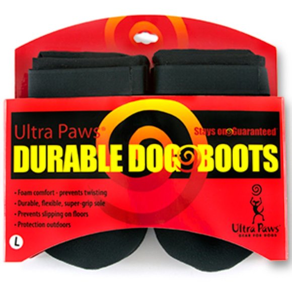 Ultra Paws Durable Dog Boots Paw Protector red black 8 size Large NEW - Picture 5 of 6